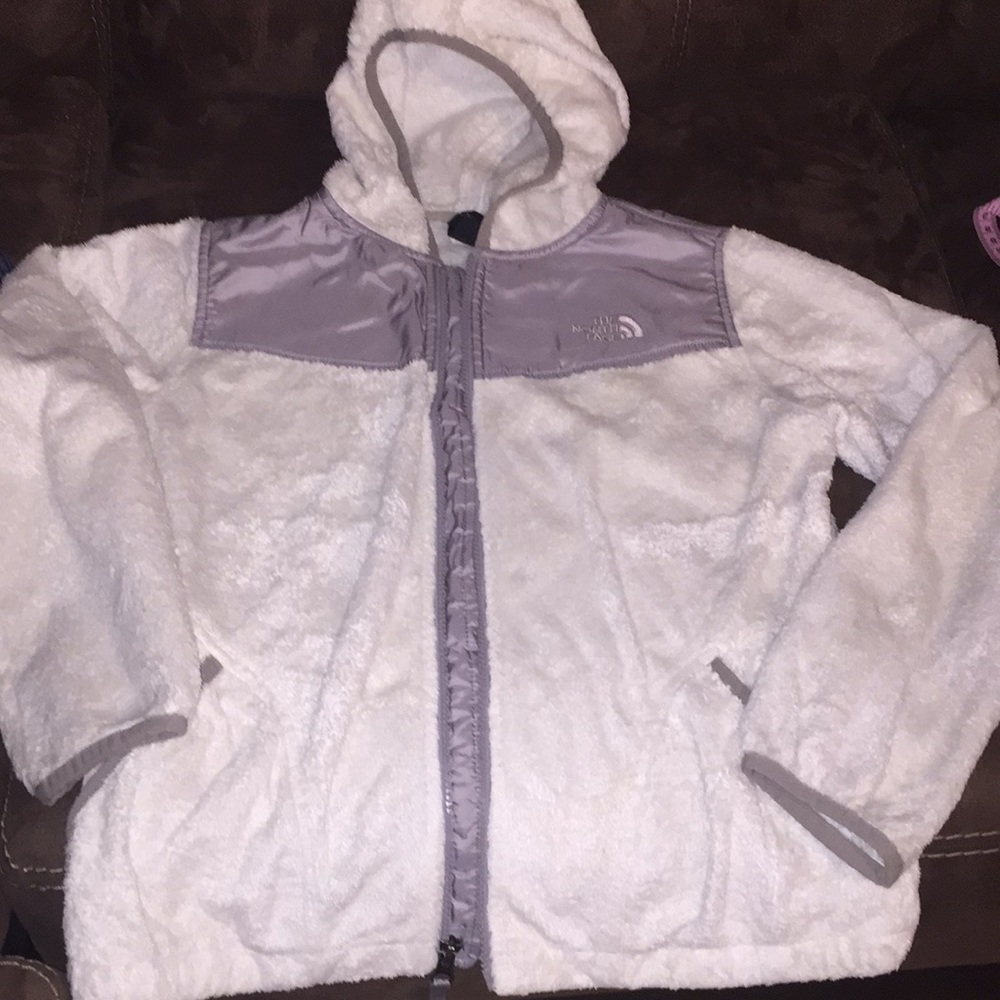 North Face  Y-XL 14-16 full zip hoodie white/gray